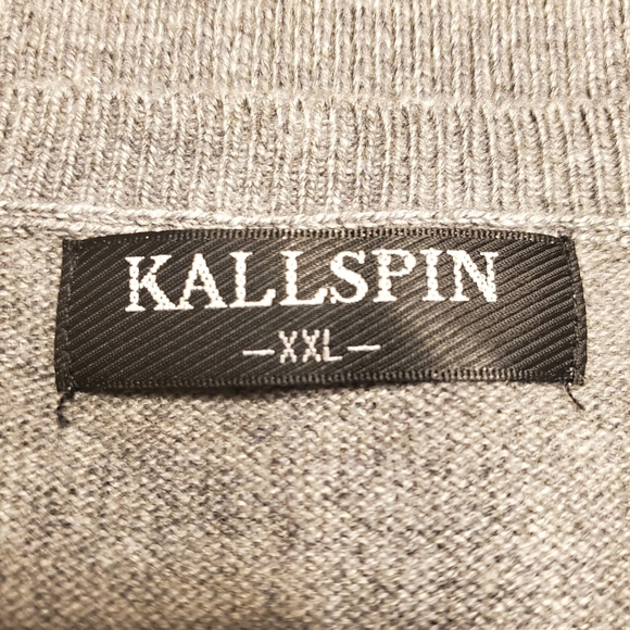 Kallspin Cashmere Wool Blend Sweater Vest Men's Size 2XL Medium Gray V-Neck. - Picture 9 of 9